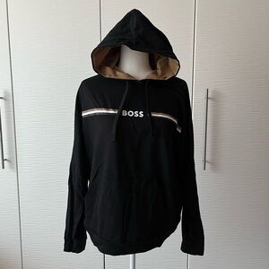 BOSS Men's Black and Tan Hoodie